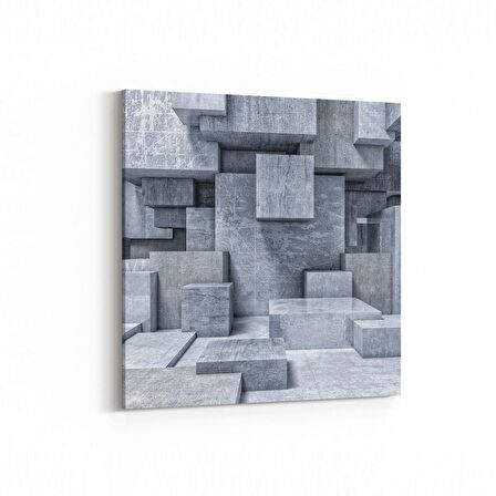 Olla 10015K Abstract 3 Boyut Görsel Kare Kanvas Tablo (Ölçü: 25X25)