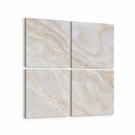 Olla 16670K4 Mermer Desen Görsel Kare 4'lü Kanvas Tablo (Ölçü: 65X65)
