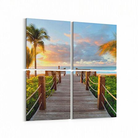 Olla 13580K4 Doğa / Manzara Görseli Kare 4'lü Kanvas Tablo (Ölçü: 145X145)