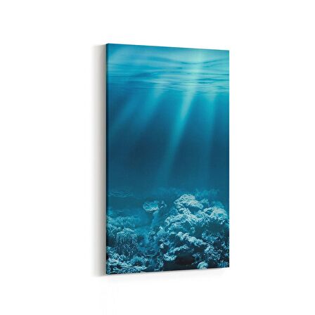 Olla 12927DD Deniz / Okyanus Görseli Dikey Dar Kanvas Tablo (Ölçü: 30X60)