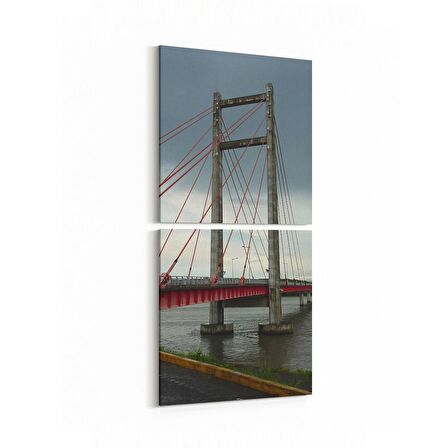 Olla 17951KD Yapı Görseli Kare 2'li Dikey Kanvas Tablo (Ölçü: 30X65)