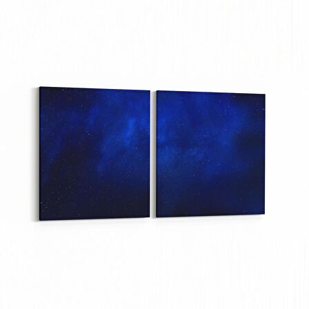 Olla 14746K2Y Gece Gökyüzü Görseli Kare 2'li Yatay Kanvas Tablo (Ölçü: 85X40)