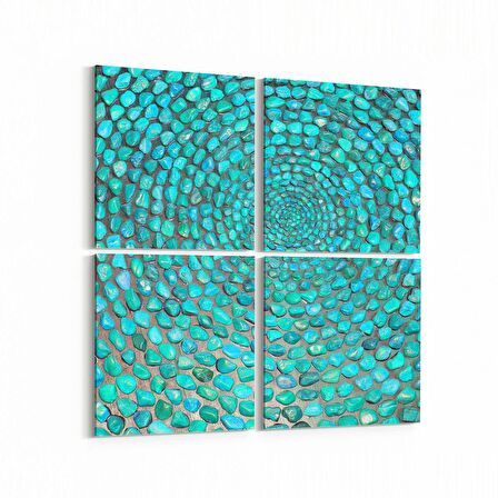 Olla 10297K4 Abstract Görsel Kare 4'lü Kanvas Tablo (Ölçü: 65X65)