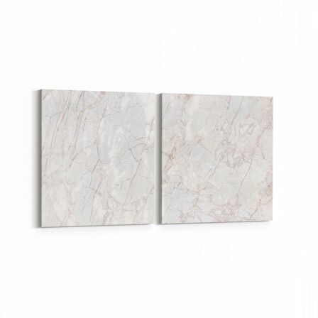 Olla 16682K2Y Mermer Desen Görsel Kare 2'li Yatay Kanvas Tablo (Ölçü: 145X70)