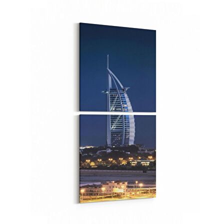 Olla 18262KD Yapı Görseli Kare 2'li Dikey Kanvas Tablo (Ölçü: 30X65)