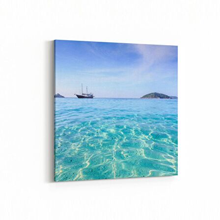 Olla 16442K Kumsal / Sahil Görseli Kare Kanvas Tablo (Ölçü: 25X25)