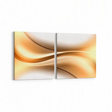 Olla 10191K2Y Abstract Görsel Kare 2'li Yatay Kanvas Tablo (Ölçü: 85X40)
