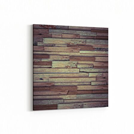 Olla 12053K Ahşap Desen Görseli Kare Kanvas Tablo (Ölçü: 60X60)