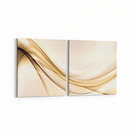 Olla 10177K2Y Abstract Görsel Kare 2'li Yatay Kanvas Tablo (Ölçü: 145X70)