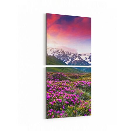 Olla 13612K2D Doğa / Manzara Görseli Kare 2'li Dikey Kanvas Tablo (Ölçü: 30X65)