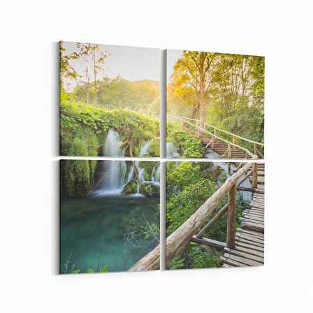 Olla 13977K4 Doğa / Manzara Görseli Kare 4'lü Kanvas Tablo (Ölçü: 145X145)