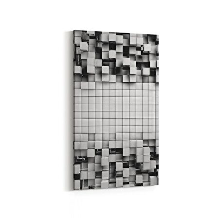 Olla 10024DD Abstract 3 Boyut Görsel Dikey Dar Kanvas Tablo (Ölçü: 30X60)