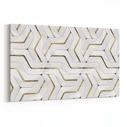 Olla 14952Y Geometrik Desen Görseli Yatay Kanvas Tablo (Ölçü: 90X60)