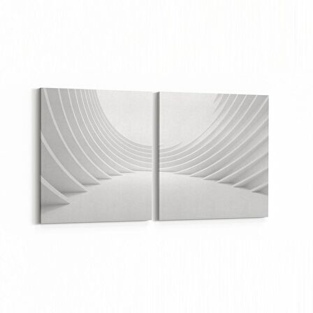 Olla 10424K2Y Abstract Tünel Görsel Kare 2'li Yatay Kanvas Tablo (Ölçü: 145X70)