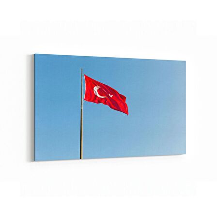 Olla 17587Y Türk Bayrağı Görseli Yatay Kanvas Tablo (Ölçü: 90X60)