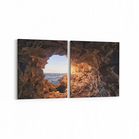 Olla 14524K2Y Doğa / Manzara Görseli Kare 2'li Yatay Kanvas Tablo (Ölçü: 65X30)