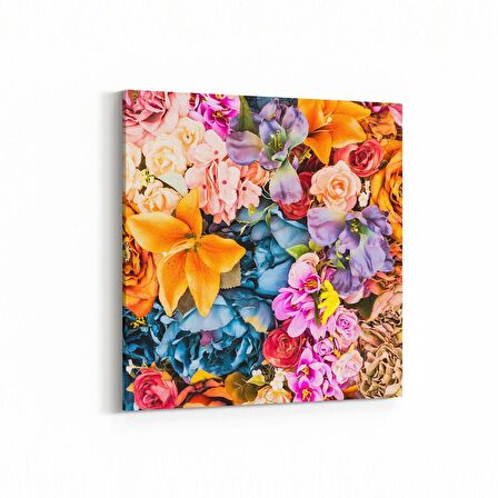 Olla 11584K Çiçek Görseli Kare Kanvas Tablo (Ölçü: 30X30)
