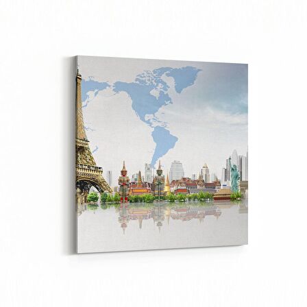 Olla 17878K4 Yapı Görseli Kare 4'lü Kanvas Tablo (Ölçü: 145X145)