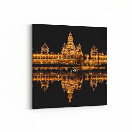 Olla 18884K Yapı Görseli Kare Kanvas Tablo (Ölçü: 25X25)