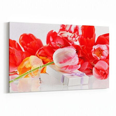Olla 11615Y Çiçek Görseli Yatay Kanvas Tablo (Ölçü: 120X80)