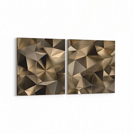 Olla 10099K2Y Abstract Görsel Kare 2'li Yatay Kanvas Tablo (Ölçü: 145X70)