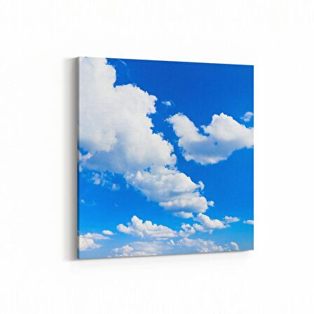 Olla 15394K Gökyüzü Bulut Görseli  Kare Kanvas Tablo (Ölçü: 25X25)