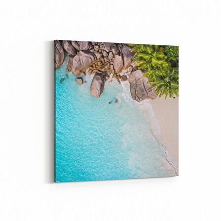 Olla 16503K Kumsal / Sahil Görseli Kare Kanvas Tablo (Ölçü: 25X25)