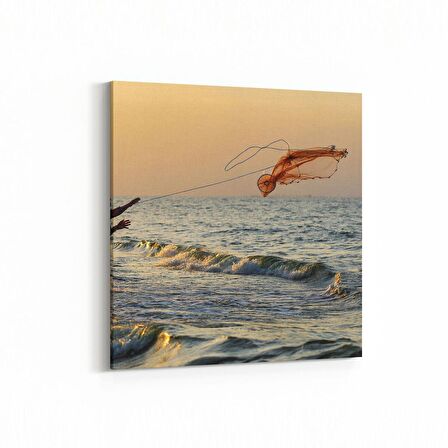 Olla 15983K Günbatımı Görseli Kare Kanvas Tablo (Ölçü: 25X25)