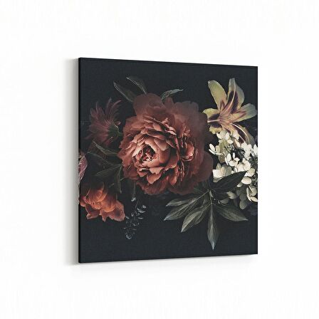 Olla 11762K Çiçek Görseli Kare Kanvas Tablo (Ölçü: 25X25)