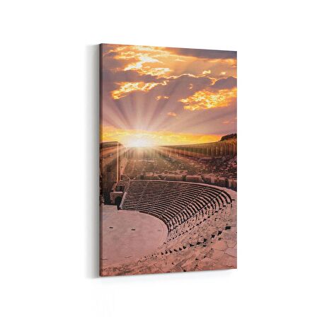 Olla 16017D Günbatımı Görseli Dikey Kanvas Tablo (Ölçü: 70X105)