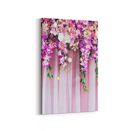 Olla 11574D Çiçek Görseli Dikey Kanvas Tablo (Ölçü: 60X90)