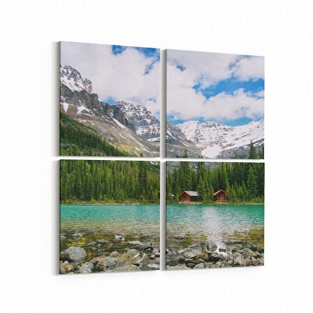 Olla 13673K4 Doğa / Manzara Görseli Kare 4'lü Kanvas Tablo (Ölçü: 145X145)
