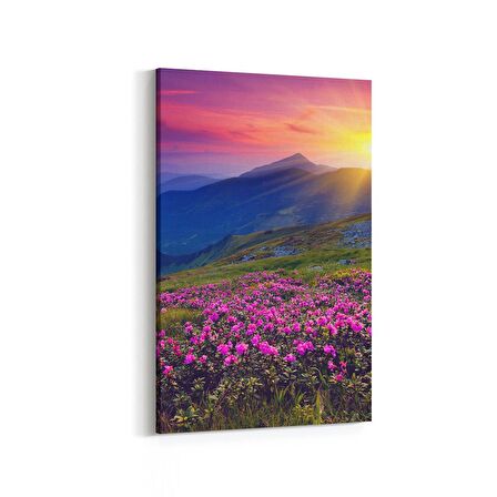 Olla 16139D Günbatımı Görseli Dikey Kanvas Tablo (Ölçü: 70X105)