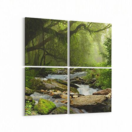 Olla 13789K4 Doğa / Manzara Görseli Kare 4'lü Kanvas Tablo (Ölçü: 125X125)