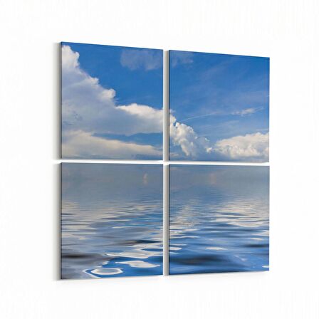 Olla 16544K4 Kumsal / Sahil Görseli Kare 4'lü Kanvas Tablo (Ölçü: 145X145)