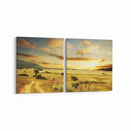 Olla 13920K2Y Doğa / Manzara Görseli Kare 2'li Yatay Kanvas Tablo (Ölçü: 105X50)