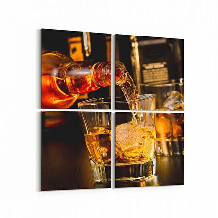 Olla 15110K4 Gıda Görseli Kare 4'lü Kanvas Tablo (Ölçü: 145X145)