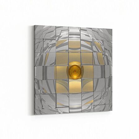 Olla 10047K Abstract 3 Boyut Görsel Kare Kanvas Tablo (Ölçü: 25X25)
