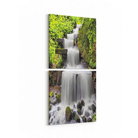 Olla 13650K2D Doğa / Manzara Görseli Kare 2'li Dikey Kanvas Tablo (Ölçü: 30X65)