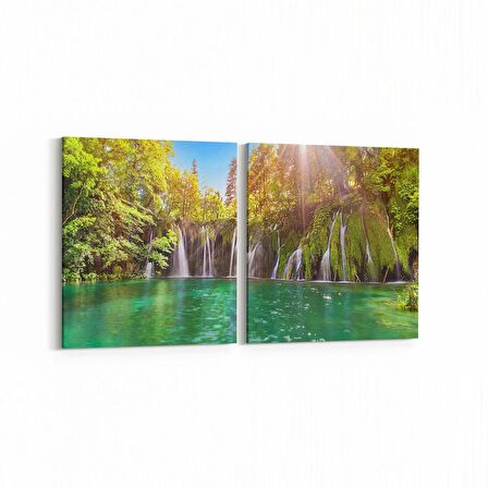 Olla 14072K2Y Doğa / Manzara Görseli Kare 2'li Yatay Kanvas Tablo (Ölçü: 65X30)