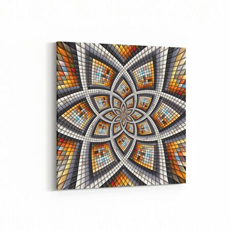 Olla 10203K Abstract Görsel Kare Kanvas Tablo (Ölçü: 25X25)