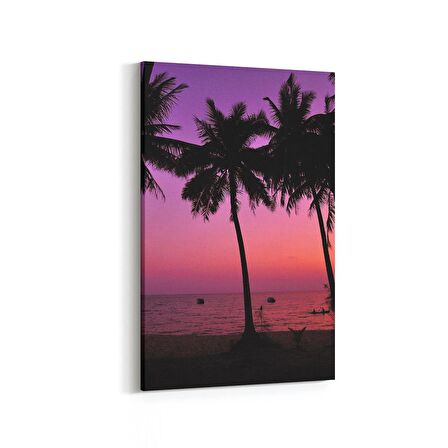 Olla 16077D Günbatımı Görseli Dikey Kanvas Tablo (Ölçü: 60X90)