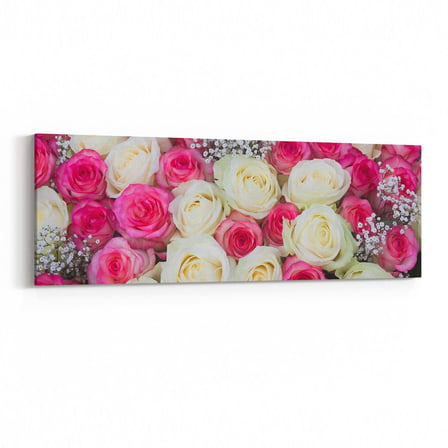Olla 11580YI Çiçek Görseli Yatay İnce Kanvas Tablo (Ölçü: 90X30)