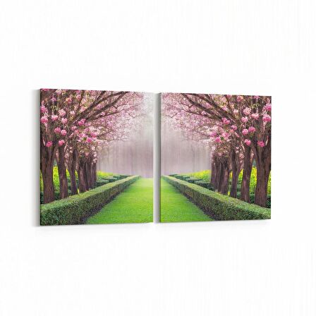 Olla 13848K2Y Doğa / Manzara Görseli Kare 2'li Yatay Kanvas Tablo (Ölçü: 65X30)