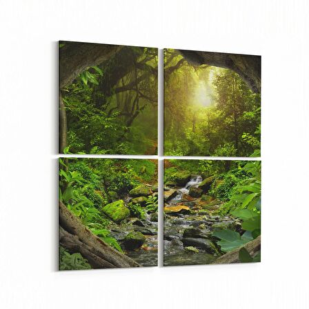 Olla 14132K4 Doğa / Manzara Görseli Kare 4'lü Kanvas Tablo (Ölçü: 145X145)