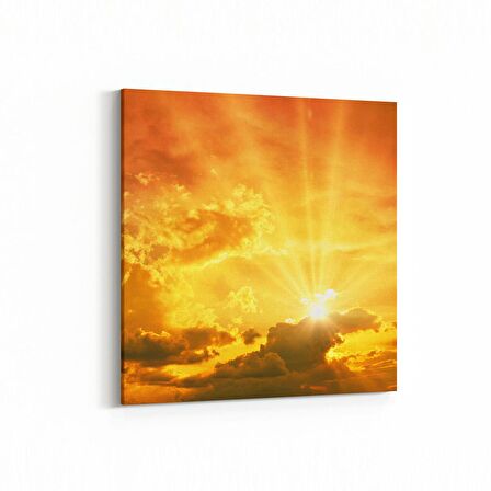 Olla 16117K Günbatımı Görseli Kare Kanvas Tablo (Ölçü: 25X25)