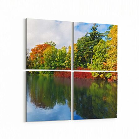 Olla 14273K4 Doğa / Manzara Görseli Kare 4'lü Kanvas Tablo (Ölçü: 145X145)