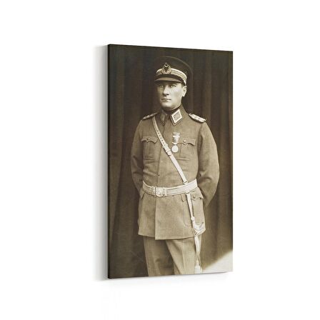 Olla 12408DD Mustafa Kemal Atatürk Dikey Dar Kanvas Tablo (Ölçü: 30X60)