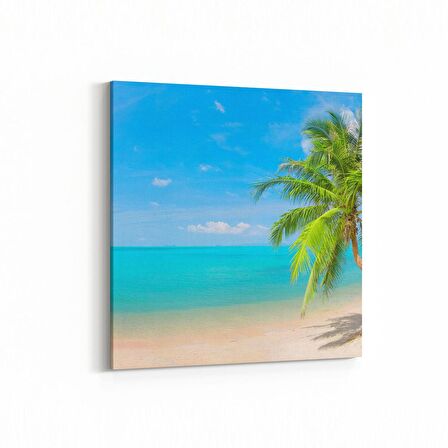 Olla 16580K Kumsal / Sahil Görseli Kare Kanvas Tablo (Ölçü: 25X25)