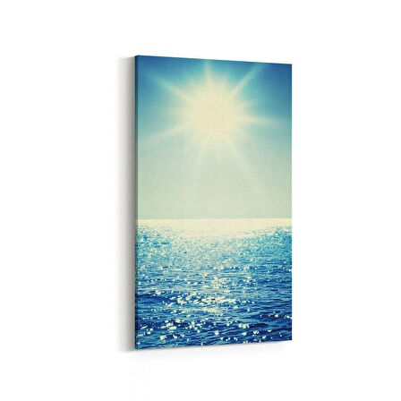 Olla 12913DD Deniz / Okyanus Görseli Dikey Dar Kanvas Tablo (Ölçü: 30X60)